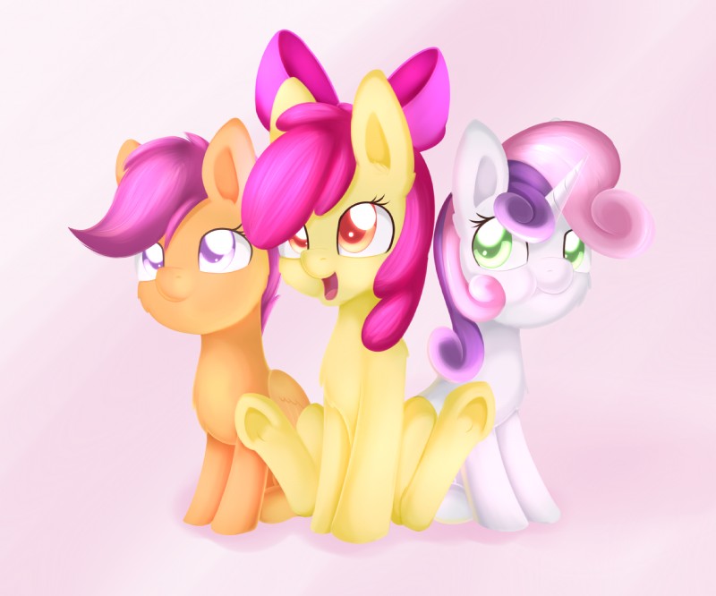 apple bloom, cutie mark crusaders, scootaloo, and sweetie belle (friendship is magic and etc) created by xduskstarx