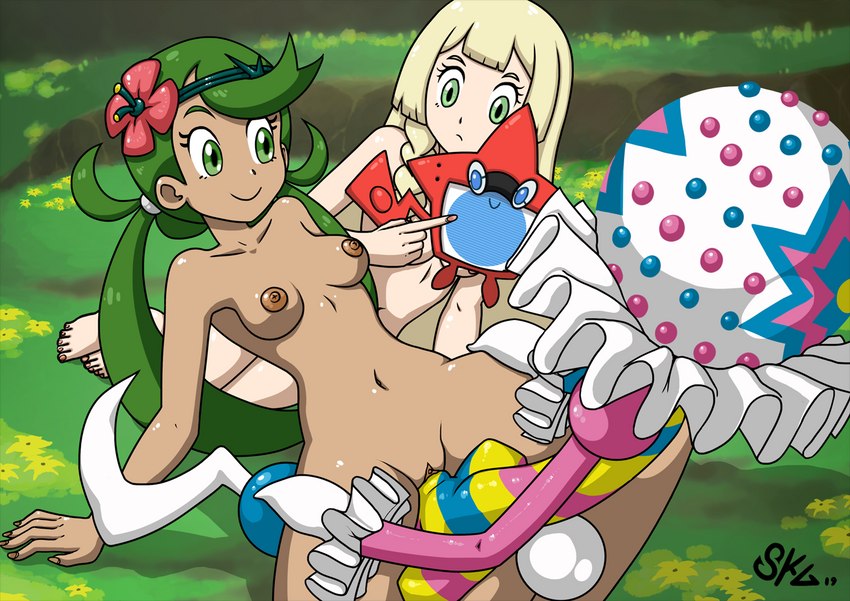 lillie, mallow, and pokemon trainer (nintendo and etc) created by gravelurkertsk