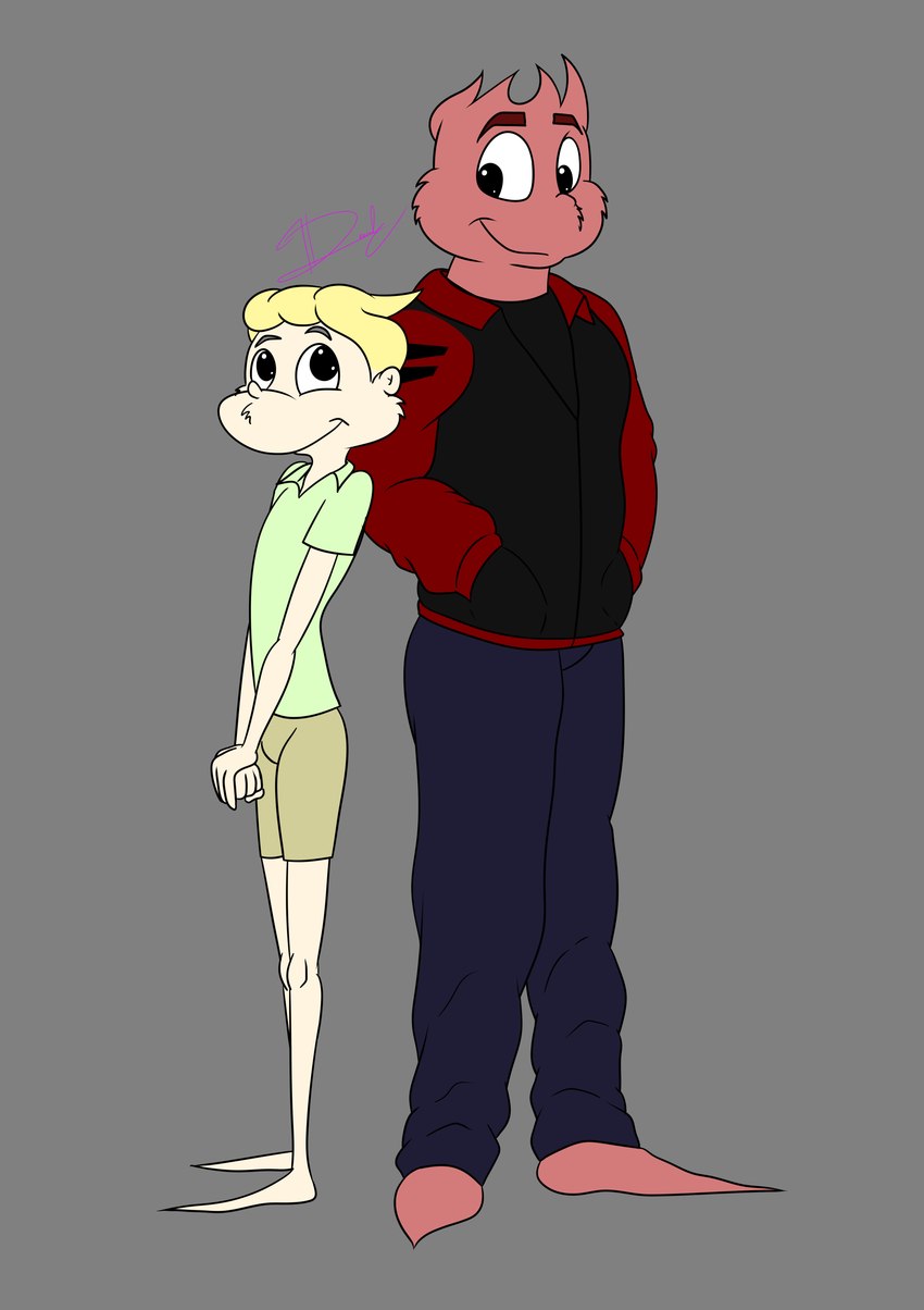 anthro clothing duo hand_in_pocket hands_together happy male male/male pockets shoulder_to_shoulder simple_background dracul_la dr._seuss green_eggs_and_ham green_eggs_and_ham_(animated_series) bree_(dracul_la) zeke_(dracul_la) humanoid who_(species) absurd_res hi_res