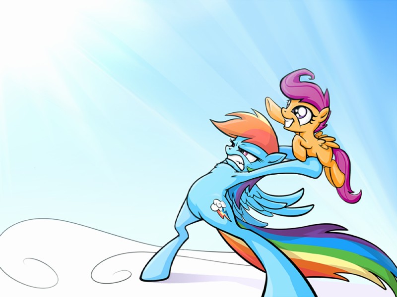 rainbow dash and scootaloo (friendship is magic and etc) created by averagedraw