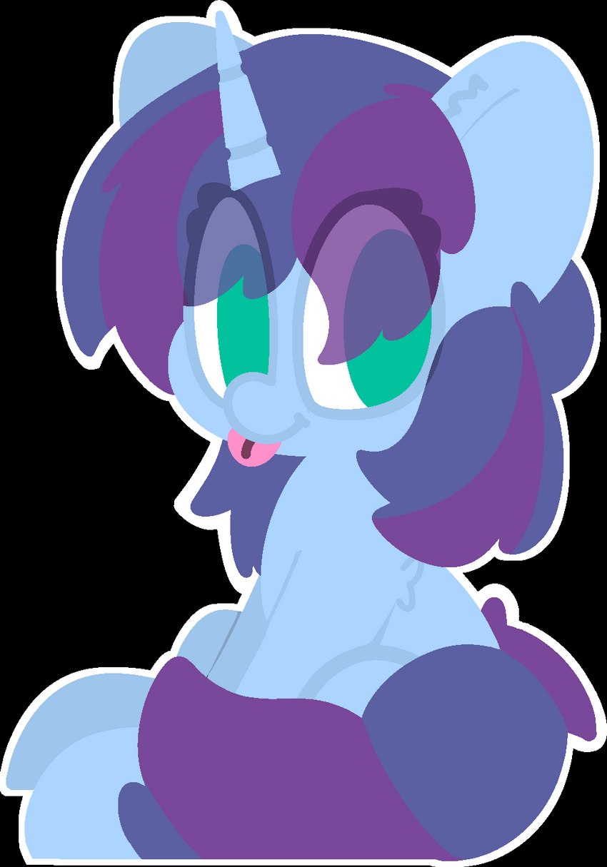 ambiguous_gender anthro blep blue_body blue_fur femboy fur green_eyes horn male solo tongue tongue_out moonydusk hasbro my_little_pony mythology careful_cuddles equid equine horse mammal mythological_creature mythological_equine pony unicorn alpha_channel hi_res