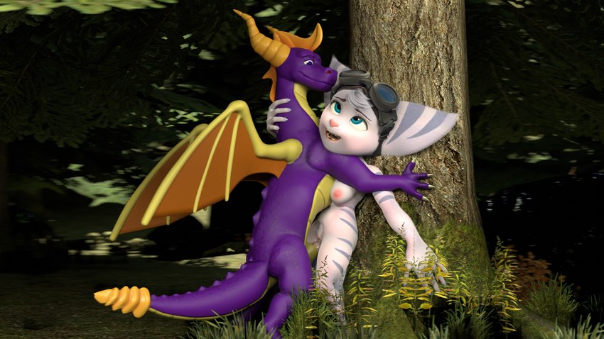 anthro anthro_on_feral anthro_penetrated bestiality discovery duo female feral feral_penetrating feral_penetrating_anthro forest fur genitals happy happy_sex male male/female membrane_(anatomy) membranous_wings penetration penile penile_penetration penis penis_in_pussy plant purple_body purple_scales pussy quadruped scales sex sex_on_tree tail tree vaginal vaginal_penetration white_body white_fur wings drakeledragon activision blender_cycles mythology ratchet_and_clank sony_corporation sony_interactive_entertainment spyro_the_dragon rivet_(ratchet_and_clank) spyro dragon lombax mammal mythological_creature mythological_scalie scalie 16:9 3d_(artwork) blender_(artwork) digital_media_(artwork) hi_res widescreen