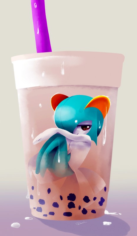 beverage breasts bubble_tea container female in_container in_cup in_glass micro not_furry solo zigrock001 nintendo pokemon generation_3_pokemon humanoid kirlia pokemon_(species) shiny_pokemon 2019 absurd_res hi_res