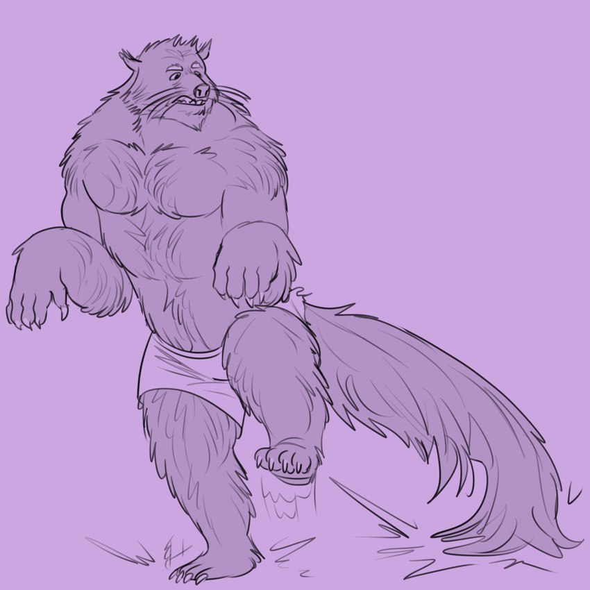 after_transformation anthro claws clothed clothing fur looking_at_tail male motion_lines pink_background simple_background snout solo tail topless vivverid whiskers awarebear binturong mammal viverrid werebinturong werecreature werevivverid 1:1