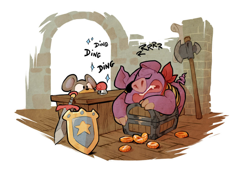 mouse-man and pig-man (wonder boy: the dragon's trap and etc) created by ben fiquet