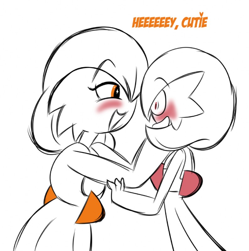 blush duo female female/female hand_on_face slightly_chubby star_eyes mikaila_turkleson nintendo pokemon g_(madhouse) gardevoir generation_3_pokemon mammal pokemon_(species) shiny_pokemon hi_res