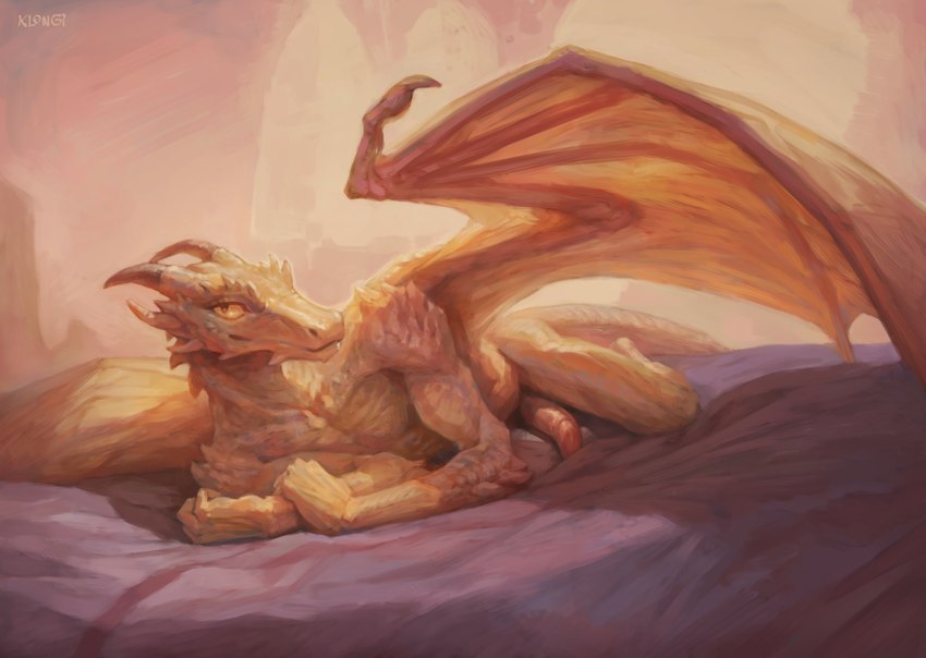 anthro erection genitals horn lying male membrane_(anatomy) membranous_wings nude on_side penis scales solo speedpaint spikes tail tan_body tan_scales wings klongi mythology prode teygar dragon mythological_creature mythological_scalie scalie digital_media_(artwork) hi_res