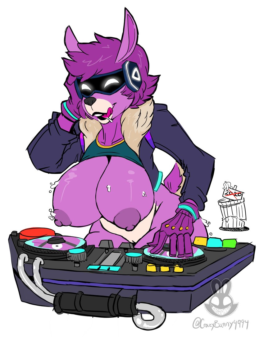 anthro big_breasts bodily_fluids breasts female genitals huge_breasts humanoid_genitalia humanoid_penis licking licking_lips licking_own_lips male male/female nipples penis pussy saliva self_lick solo tongue tongue_out turntable_(decks) christomwow epic_games fortnite dj_bop alpaca camelid mammal 2020 absurd_res hi_res