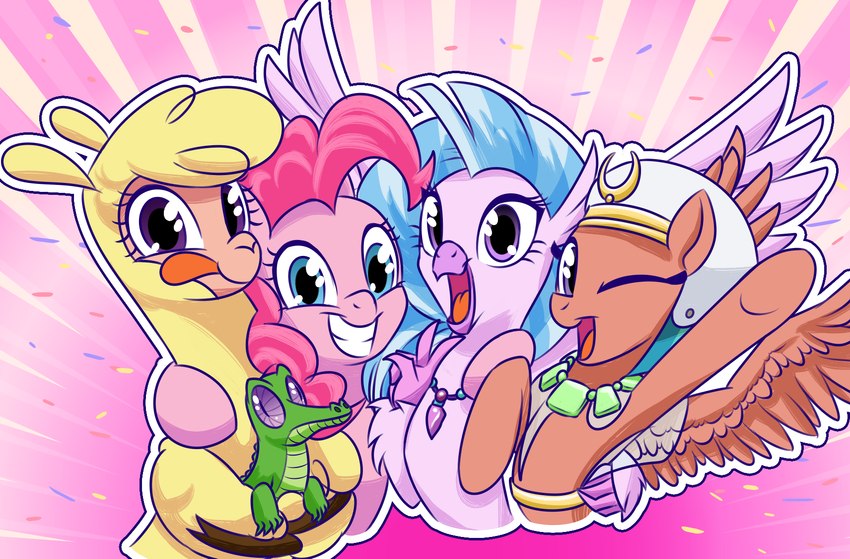 gummy, paprika paca, pinkie pie, silverstream, and somnambula (them's fightin' herds and etc) created by redahfuhrerking