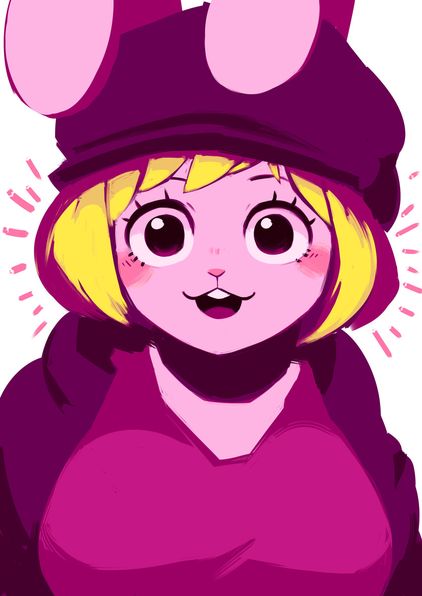 :3 anthro blonde_hair buckteeth clothing female hair hat headgear headwear jacket open_:3 smile solo teeth topwear powerandy one_piece carrot_(one_piece) lagomorph leporid mammal minkmen_(one_piece) rabbit 2020 absurd_res digital_media_(artwork) digital_painting_(artwork) hi_res