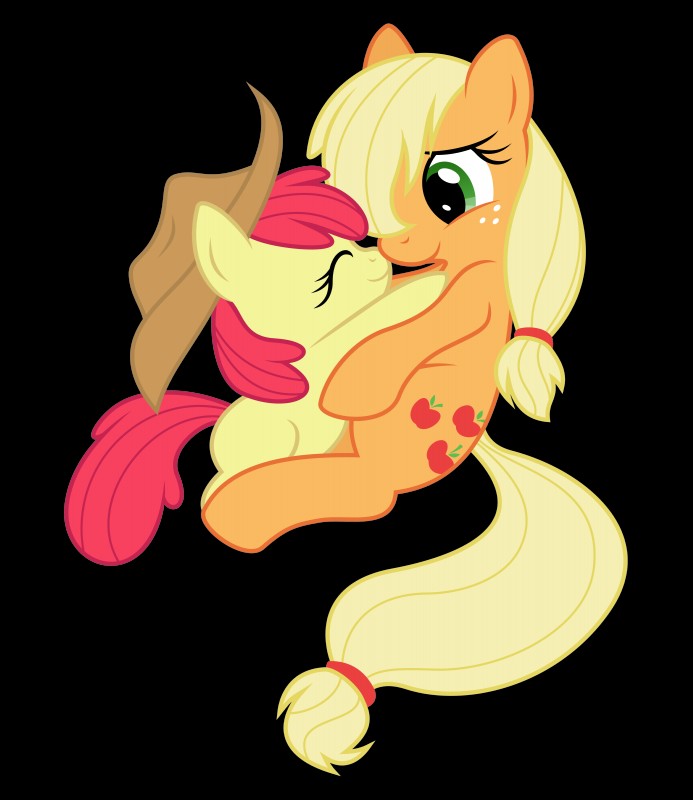 apple bloom and applejack (friendship is magic and etc) created by mamandil