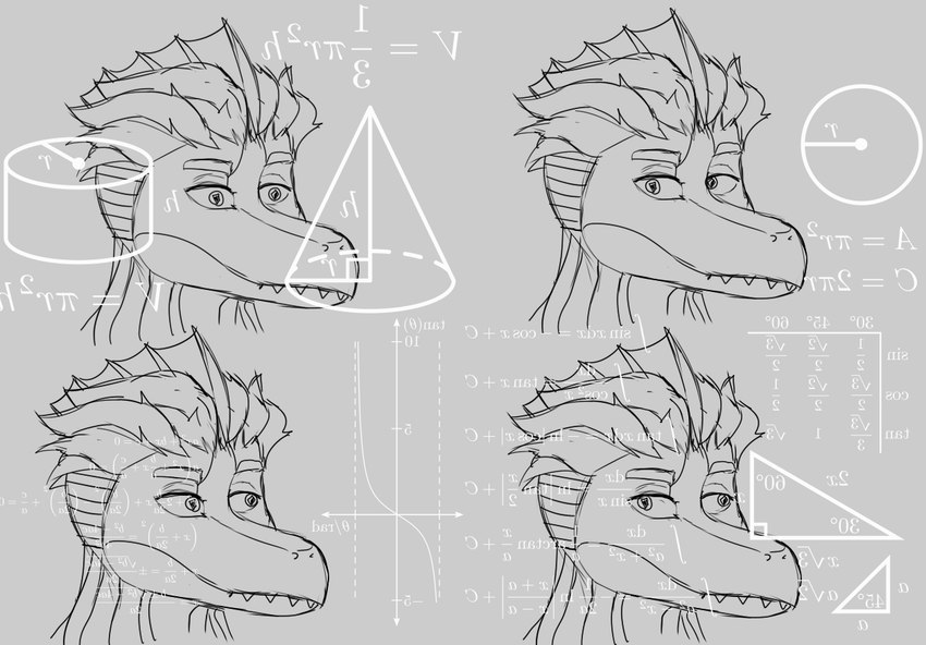 anthro calculus derp_eyes female frill_(anatomy) hair hi-top_fade math membrane_(anatomy) membranous_frill neck_frill sharp_teeth simple_background snout solo teeth prometheuzone cavemanon_studios i_wani_hug_that_gator math_lady damien_payne dilophosaurid dilophosaurus dinosaur hybrid prehistoric_species reptile scalie spinosaurid spinosaurus theropod meme monochrome sequence