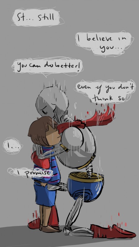 frisk and papyrus (undertale (series) and etc) created by unknown artist