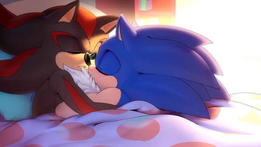 shadow the hedgehog and sonic the hedgehog (sonic the hedgehog (series) and etc) created by krazyelf