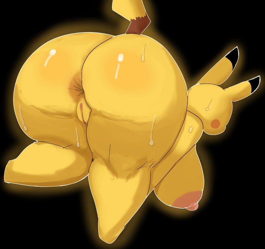 anthro anthrofied anus areola bent_over big_breasts big_butt bodily_fluids breasts butt butt_focus female genitals huge_butt nipples nude pussy solo sweat sweaty_butt thick_thighs yellow_body yellow_skin darky nintendo pokemon generation_1_pokemon pikachu pokemon_(species) hi_res