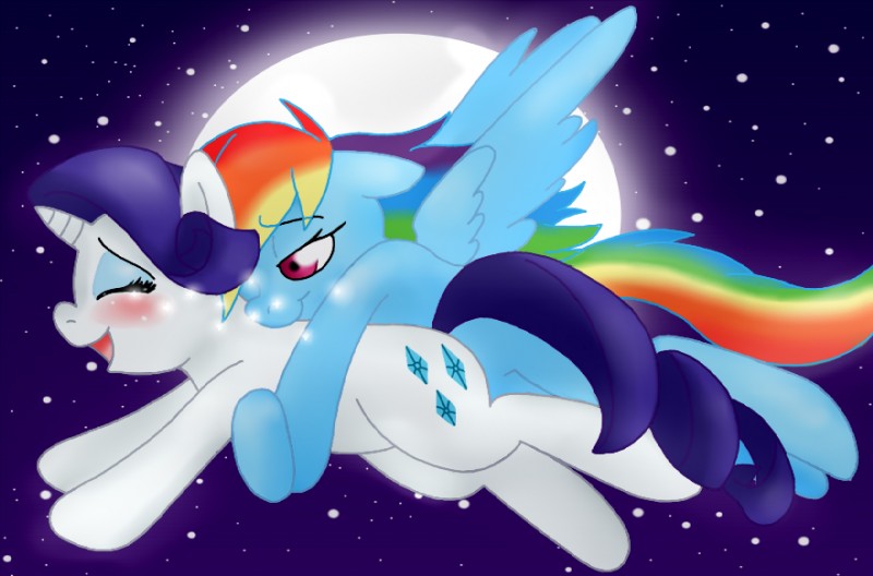 rainbow dash and rarity (friendship is magic and etc) created by blackbewhite2k7, enigmaticfrustration, and thesketchyenigma