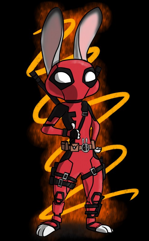 deadpool and judy hopps (zootopia and etc) created by vicockart