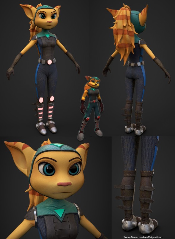 :| anthro arms_by_side blue_eyes bodysuit breasts clothed clothing extended_arms female fur hair legs_together ponytail skinsuit solo spread_arms standing straight_arms straight_legs striped_body striped_fur stripes suit text tight_clothing gashu-monsata ratchet_and_clank sony_corporation sony_interactive_entertainment angela_cross felid lombax mammal 2018 3d_(artwork) digital_media_(artwork) hi_res model_sheet url