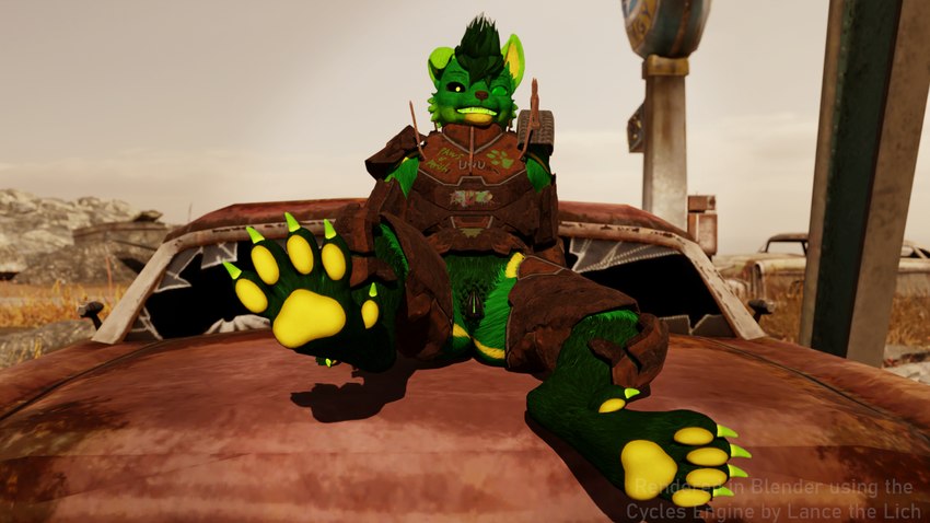 ambiguous_gender andromorph animal_genitalia animal_pussy anthro armor bone_tail canine_genitalia canine_pussy claws clothing curling_toes feet female foot_fetish foot_focus foot_play fur genitals green_body green_fur hairy_pussy intersex male pawpads paws post-apocalyptic pubes pussy skeletal_tail solo spread_toes tail toe_claws toes lance_the_lich fallout microsoft lance_barrowpaw raider_(fallout) canid canine canis lich mammal undead wolf 16:9 3d_(artwork) digital_media_(artwork) hi_res widescreen