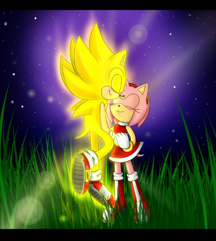 amy rose and sonic the hedgehog (sonic the hedgehog (series) and etc) created by danielasdoodles