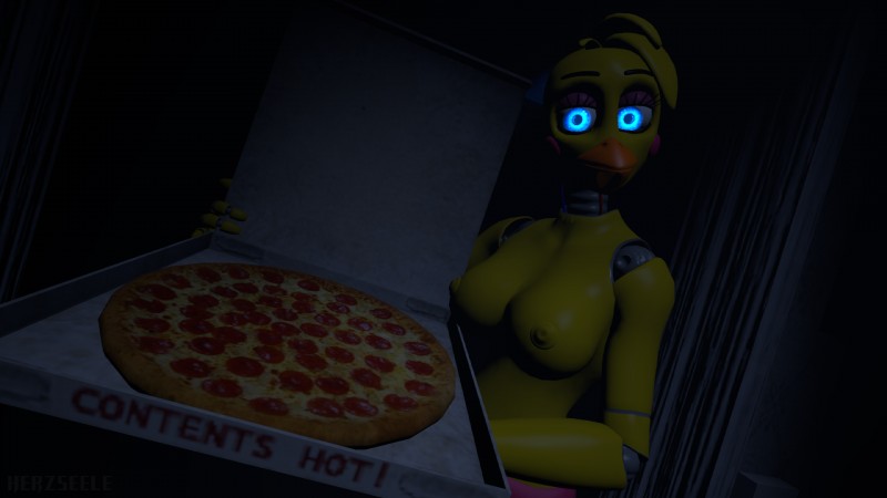 anthro beak blue_eyes breasts clothed clothing female food glowing glowing_eyes looking_at_viewer machine nipples non-mammal_breasts panties pizza solo topless underwear herzseele five_nights_at_freddy's five_nights_at_freddy's_2 scottgames toy_chica_(fnaf) toy_chica_(psychojohn2) animatronic avian bird chicken galliform gallus_(genus) phasianid robot 16:9 3d_(artwork) digital_media_(artwork) hi_res source_filmmaker_(artwork) widescreen