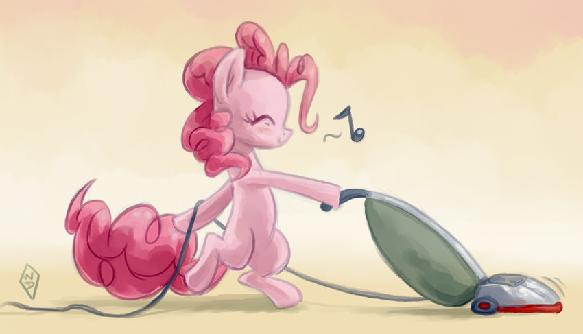 eyes_closed female feral hair long_hair pink_hair simple_background solo whitediamonds friendship_is_magic hasbro my_little_pony pinkie_pie_(mlp) earth_pony equid equine horse mammal pony signature