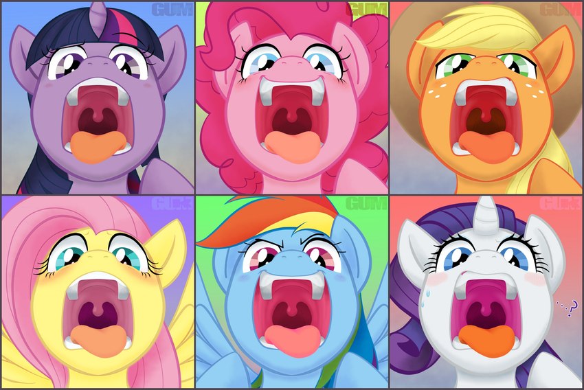twilight sparkle, rainbow dash, fluttershy, pinkie pie, applejack, and etc (friendship is magic and etc) created by gum-k