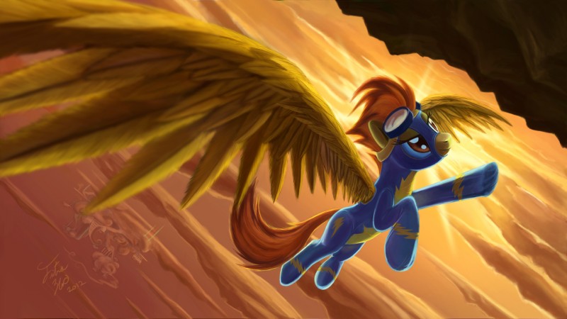 clothing cloud cloudsdale eyewear feathered_wings feathers female feral flying goggles hair mountain orange_eyes orange_hair outside quadruped short_hair simple_background skinsuit sky solo sun tail tight_clothing wings yellow_body yellow_feathers tsitra360 friendship_is_magic hasbro my_little_pony mythology spitfire_(mlp) wonderbolts_(mlp) equid equine mammal mythological_creature mythological_equine pegasus inverted_(disambiguation) 16:9 2012 4k absurd_res hi_res wallpaper widescreen