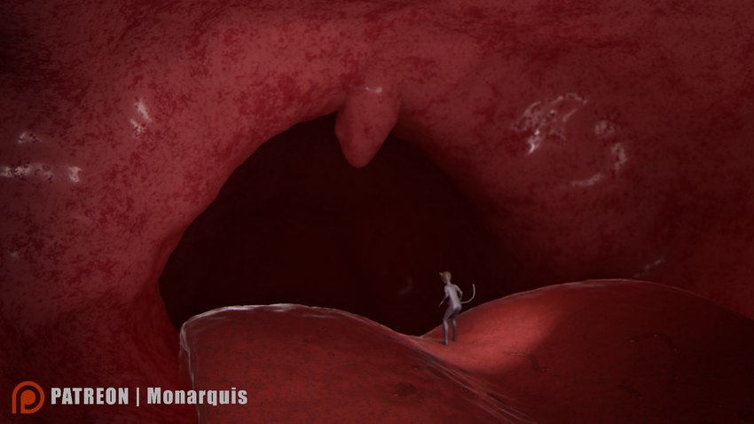 anthro in_mouth inside_mouth internal male micro nude_male solo throat tongue unseen_pred uvula vore monarquis romy_(monarquis) domestic_cat felid feline felis mammal 3d_(artwork) digital_media_(artwork) hi_res widescreen