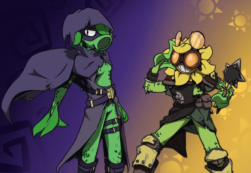green shadow and solar flare (plants vs. zombies heroes and etc) created by sevens artchive