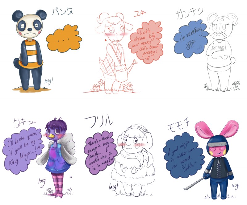 anthro blush female male lacgl requestfaeg animal_crossing nintendo chester_(animal_crossing) chevre_(animal_crossing) curt_(animal_crossing) muffy_(animal_crossing) queenie_(animal_crossing) snake_(animal_crossing) avian bear bird bovid caprine domestic_sheep giant_panda goat lagomorph leporid mammal rabbit sheep 6:5 absurd_res hi_res