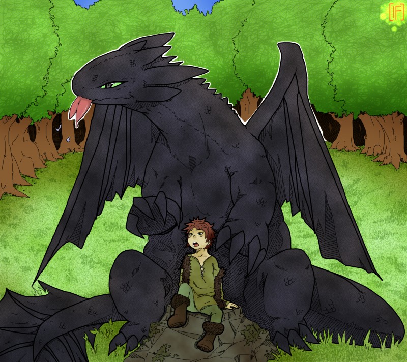 hiccup horrendous haddock iii and toothless (how to train your dragon and etc) created by rudragon