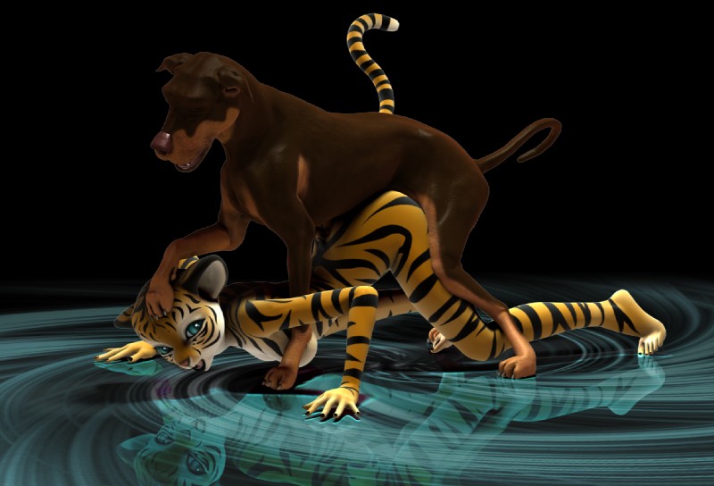 all_fours anthro anthro_on_feral bestiality doggystyle duo female female_on_feral feral from_behind_position hand_on_head interspecies male male/female male_on_anthro sex simple_background tail transparent_background annonymouse canid canine canis domestic_dog felid mammal pantherine tiger melody_(disambiguation) 3d_(artwork) alpha_channel digital_media_(artwork)