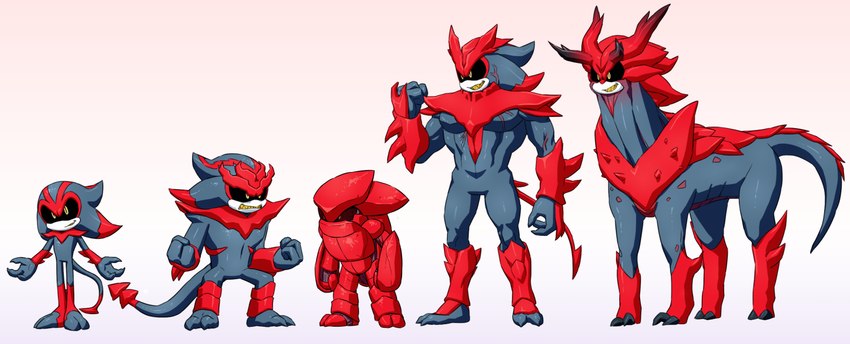 2_toes 3_fingers anthro feet fingers grin long_tail male smile solo spikes spikes_(anatomy) tail toes transformation joeadok archie_comics sega sonic_the_hedgehog_(archie) sonic_the_hedgehog_(comics) sonic_the_hedgehog_(series) eclipse_the_darkling alien black_arms_(sonic) hi_res