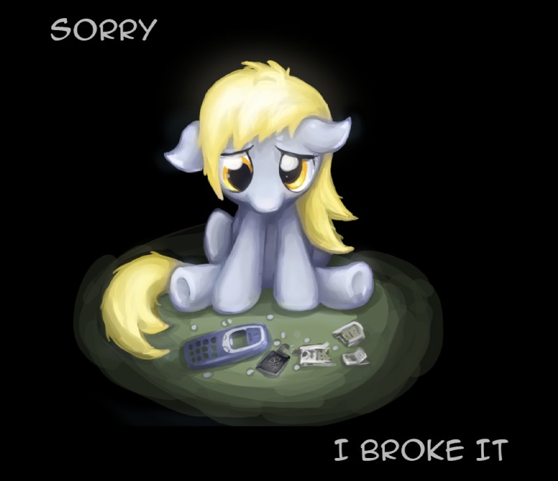 bar_phone blonde_hair cellphone electronics female feral hair paradox phone solo vapgames friendship_is_magic hasbro my_little_pony nokia derpy_hooves_(mlp) nokia_3310 equid equine horse mammal pony broken meme