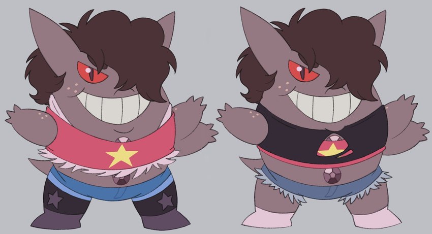 alternate_species solo itoruna cartoon_network nintendo pokemon steven_universe smoky_quartz_(steven_universe) generation_1_pokemon gengar pokemon_(species) 2019 crossover digital_media_(artwork) hi_res