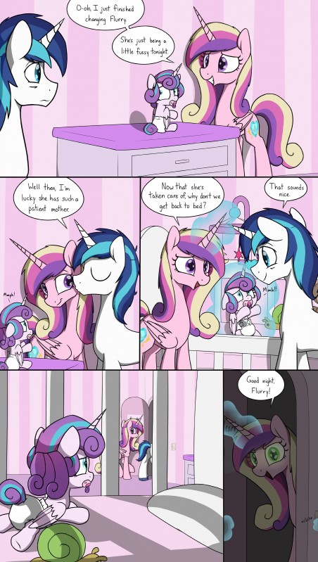 flurry heart, princess cadance, queen chrysalis, and shining armor (friendship is magic and etc) created by skitterpone
