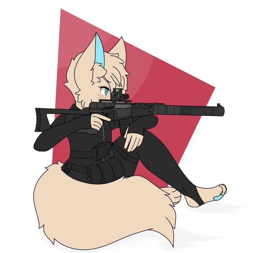 5_fingers anthro biped clothed clothing feet femboy fingers flat_chested fur gun hair holding_gun holding_object holding_ranged_weapon holding_weapon male ranged_weapon rifle simple_background solo toes vss_vintorez weapon fiddagracepaws_(artist) fidda_gracepaws_(character) canid canine fennec_fox fox mammal true_fox 1:1 absurd_res digital_media_(artwork) hi_res