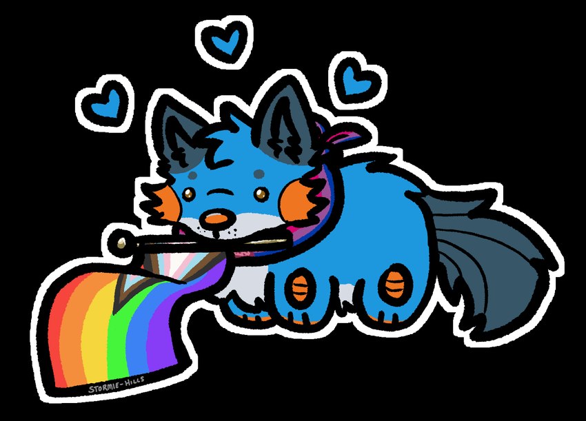 accessories_only bisexual_pride_colors blue_body blue_fur blue_heart brown_eyes chibi clothing countershading daww fin flag flag_(object) fur head_tuft hearts_around_head holding_flag holding_object lgbt_pride male mouth_hold multicolored_neckwear multicolored_scarf neckwear object_in_mouth orange_body orange_gills orange_nose orange_scales outline pattern_clothing pattern_scarf pride_color_flag pride_color_neckwear pride_color_scarf pride_colors progress_pride_colors rainbow_pride_colors scales scarf simple_background solo striped_clothing striped_scarf stripes tail tail_fin transparent_background tuft white_body white_countershading white_outline stormiehills nintendo pokemon xevy canid canine canis generation_3_pokemon hybrid mammal pokemon_(species) swampert wolf alpha_channel