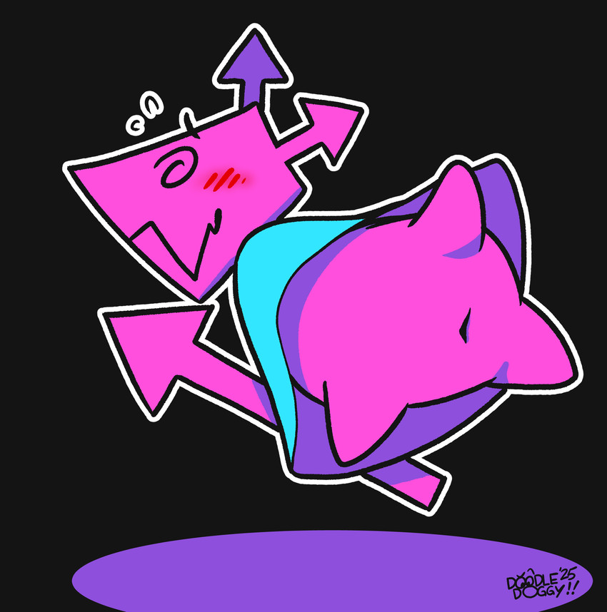 anus armless bodily_fluids bottomless clothed clothing nervous nervous_smile nervous_sweat null null_bulge pink_body shirt shirt_only short_stack stubby_legs sweat swirly_eye toony topwear topwear_only doodledoggy deltarune undertale_(series) virovirokun hi_res