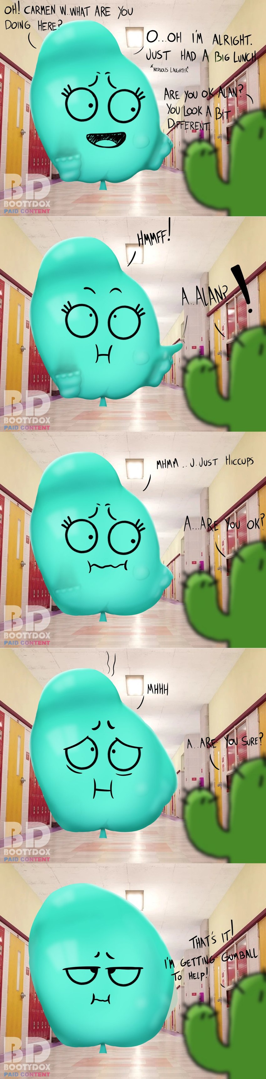 anthro asphyxiation balloon blue_body cactus cum_drowned dialogue drowned drowning drowning_doom female fully_inside green_body group hallway inflatable inside male male/male on_model plant school smile text trio vore bootydox cartoon_network the_amazing_world_of_gumball alan_keane carmen_verde animate_inanimate cactus_creature elemental_creature flora_fauna living_balloon living_inflatable absurd_res english_text hi_res long_image tall_image