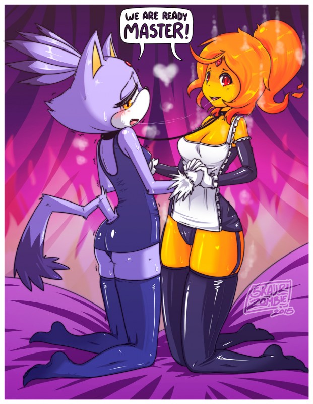 blaze the cat and flame princess (sonic the hedgehog (series) and etc) created by skajrzombie