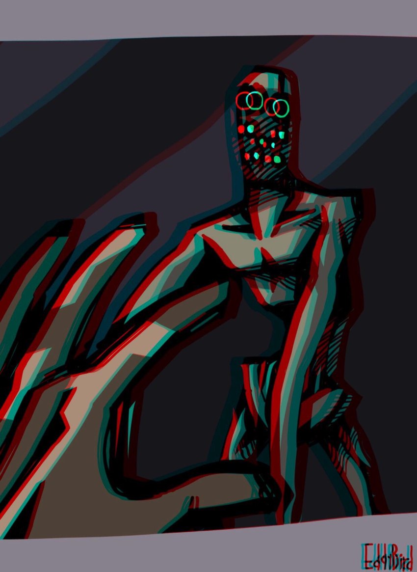 3d_glasses ambiguous_gender biped black_background black_text emaciated eyewear fingers first_person_view glasses light_body light_skin looking_at_viewer not_furry scp-178 simple_background solo standing teeth text wide_eyed eddybird scp_foundation humanoid monster monstrous_humanoid scp-178-1 2020 artist_name chromatic_aberration colored digital_drawing_(artwork) digital_media_(artwork) hi_res signature