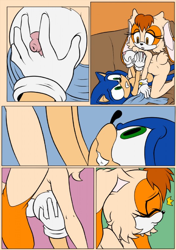 age_difference anthro big_breasts blush breast_grab breasts brown_hair duo emanata eyes_closed female fur genitals green_eyes grope hair hand_on_breast male male/female mature_anthro mature_female mostly_nude nipples nude penis size_difference young raianonzika sega sonic_the_hedgehog_(series) sonic_the_hedgehog vanilla_the_rabbit eulipotyphlan hedgehog lagomorph leporid mammal rabbit comic hi_res