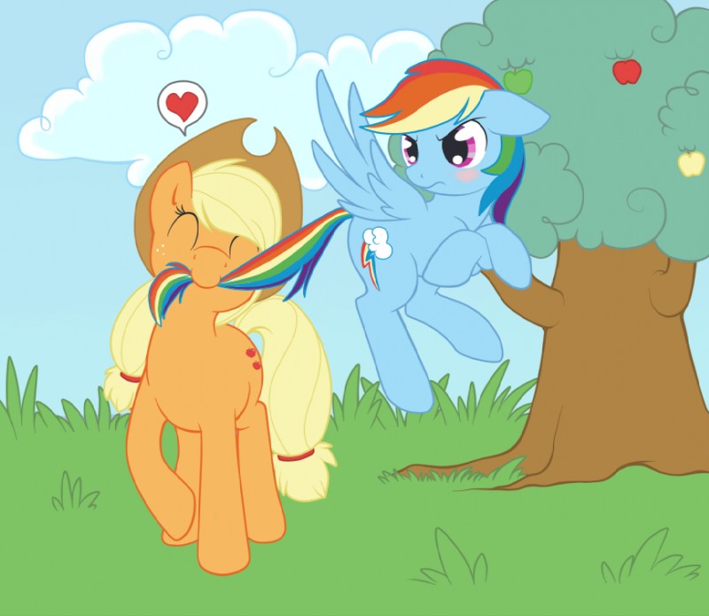 applejack and rainbow dash (friendship is magic and etc) created by tenchi-outsuno