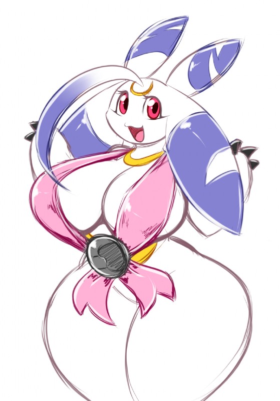 anthro big_breasts breasts clothed clothing female huge_breasts looking_at_viewer open_mouth red_eyes solo wide_hips averyshadydolphin bandai_namco digimon digimon_(species) lunamon 2016 hi_res