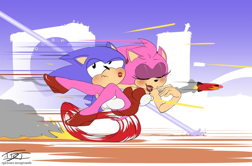 amy rose and sonic the hedgehog (sonic the hedgehog (series) and etc) created by hardtones