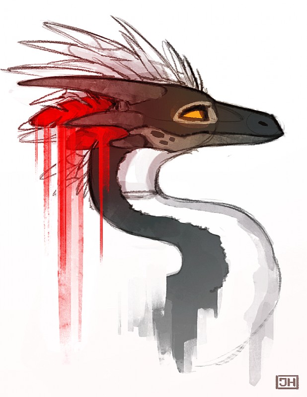 ambiguous_gender horn simple_background solo white_background yellow_eyes iovin flight_rising mythology dragon mythological_creature mythological_scalie scalie wildclaw_dragon 2018 digital_media_(artwork) digital_painting_(artwork) headshot_portrait portrait