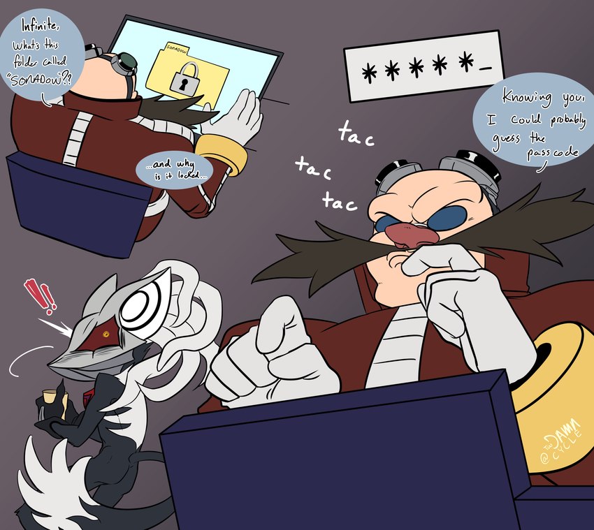 dr. eggman and infinite (sonic the hedgehog (series) and etc) created by toodamncycle