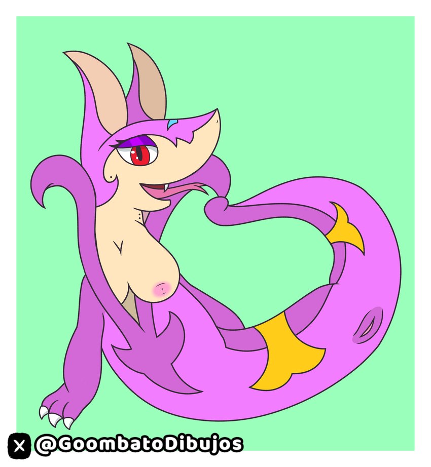 breasts female genitals nipples pink_body pussy red_eyes solo sylvana_the_serperior goombato_dibujos nintendo pokemon generation_5_pokemon pokemon_(species) reptile scalie serperior snake absurd_res hi_res